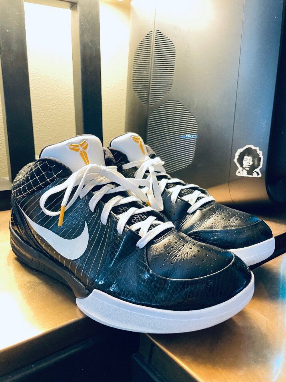 Nike Kobe 4 IV Del Sol Black Marigold White Size 13 US Mens 47.5 EUR 12 UK Nice View 3